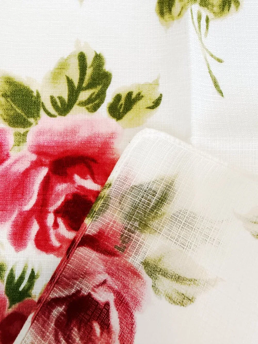 Renoma Vintage Cotton Floral Scarf Pink Roses Handkerchief 17